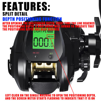 Survival Now™ Bait caster Fishing Reel with Electronic LED Display
