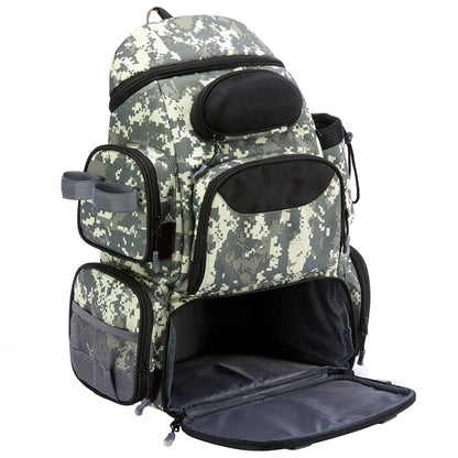 Tactical Fishing Tackle Backpack, Waterproof Outdoor Gear Bag with Rod Holders