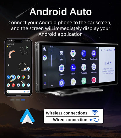 Survival Now™ 10.26-Inch Portable Wireless Car Play Screen
