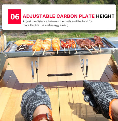 Survival Now™ Stainless Steel Folding Barbecue Grill