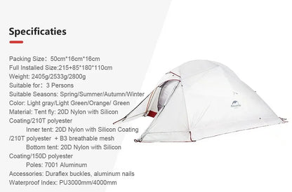 Survival Now™ 3-Person Backpacking Tent