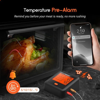 Digital BBQ Thermometer with Bluetooth & 4 Probes – Precision Cooking Made Easy