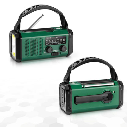 FM Emergency Radio - 10000mAh Battery with Solar & Hand Crank