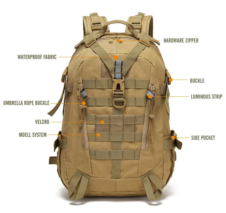 Survival Now™ 40L Tactical Reflective Backpack