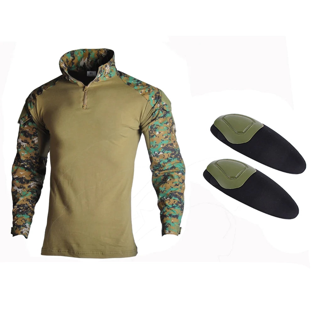 Slim Fit Army Shirt & Camouflage Cargo Pants