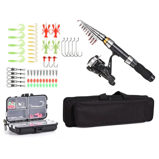 Telescopic Fishing Rod and Reel Combo, Portable Fly Fishing Kit with Accessories