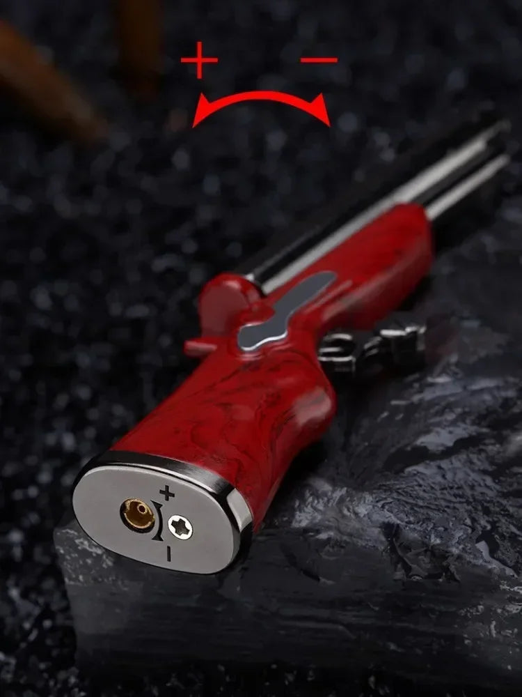Mini Gun Dual Flames Lighter - Refillable Butane Gas