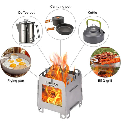 Titanium Camping Stove – Lightweight, Foldable & Eco-Friendly