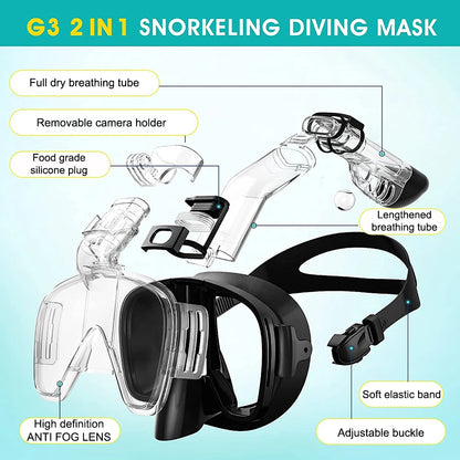 Survival Now™ Underwater Snorkeling Half-Face Mask Set
