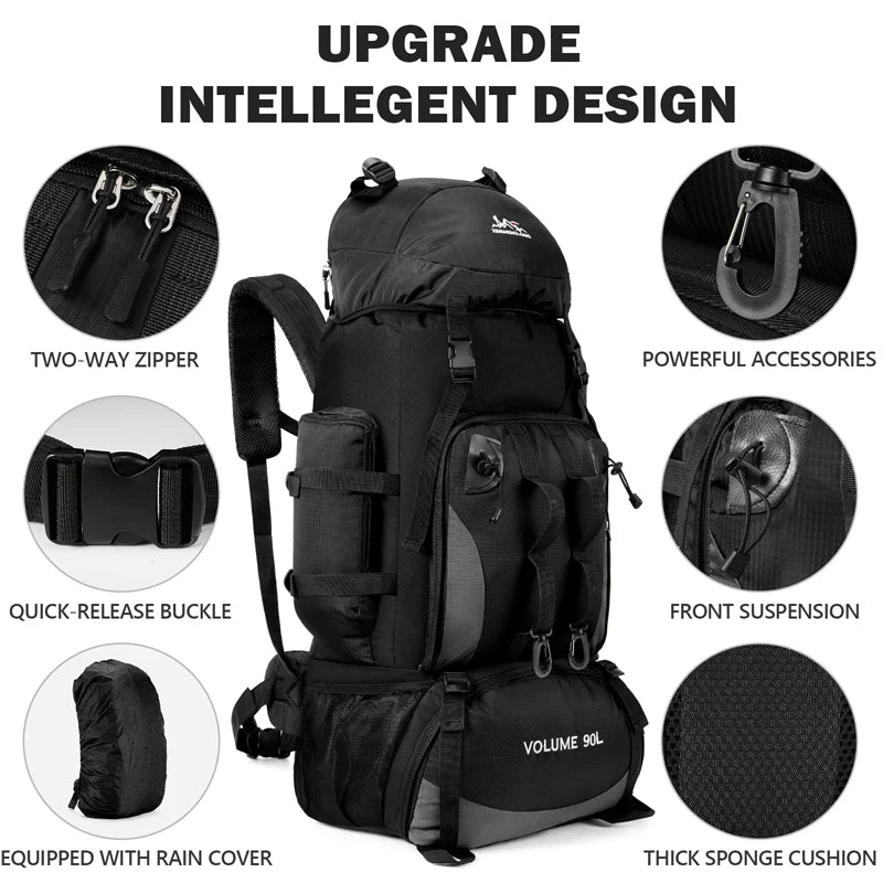 Survival Now™ 90L Waterproof Hiking Camping Backpack