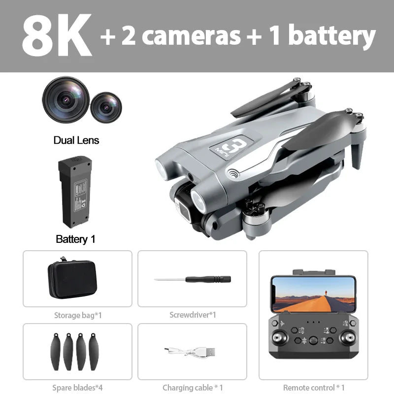 8K ESC Professional Drone - Exceptional 8K Ultra HD Footage & Obstacle Avoidance