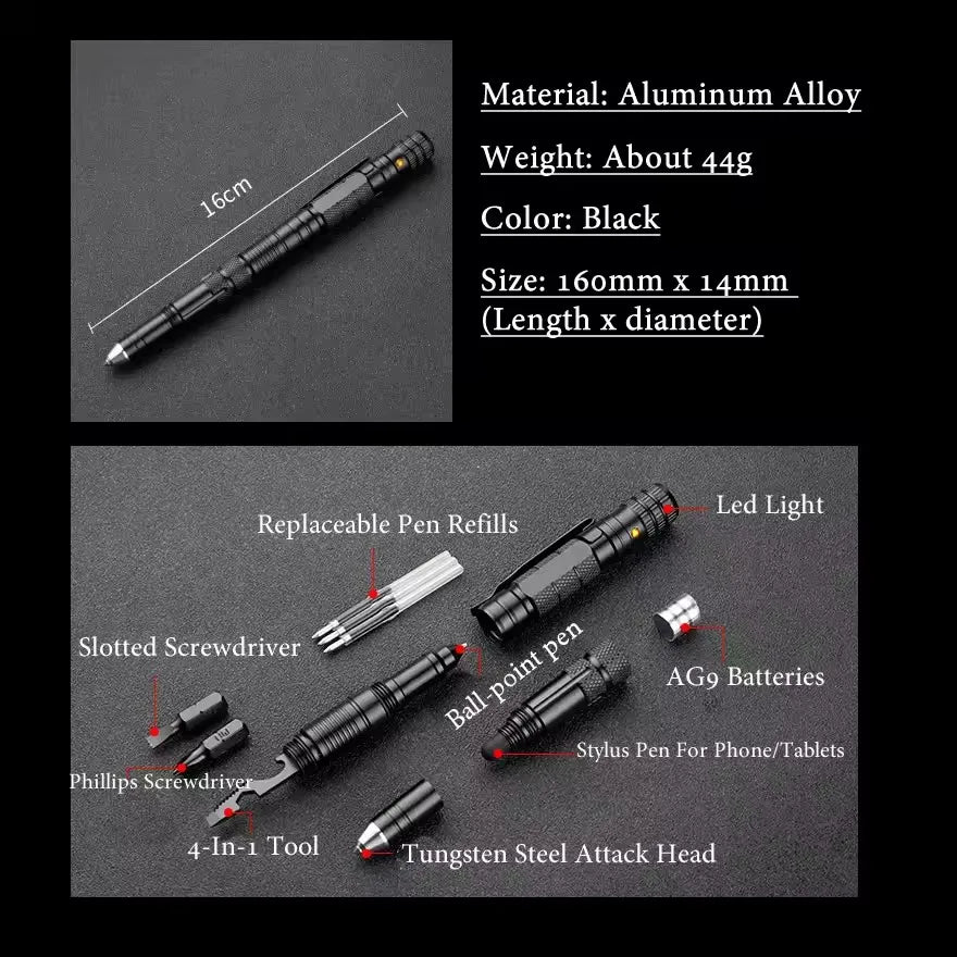 Survival Now™ 10-in-1 Self-Defense Tactical Pen