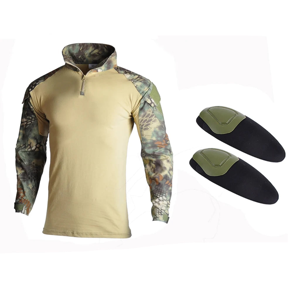 Slim Fit Army Shirt & Camouflage Cargo Pants
