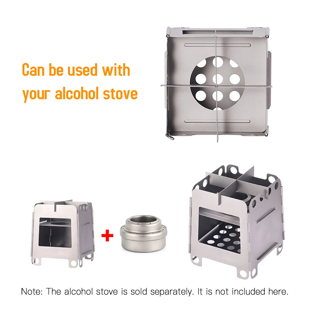 Titanium Camping Stove – Lightweight, Foldable & Eco-Friendly
