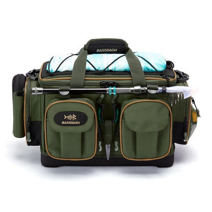 Fishing Tackle Shoulder Bag – Waterproof Base + Rain Cover