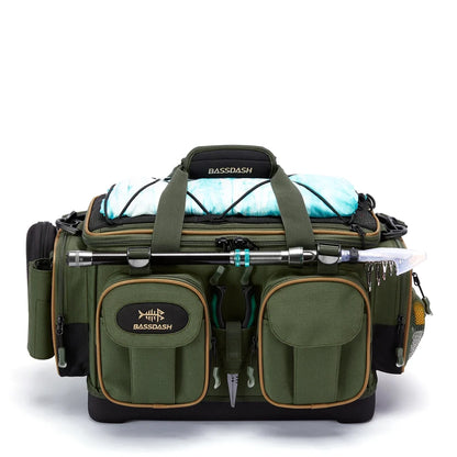Fishing Tackle Shoulder Bag – Waterproof Base + Rain Cover