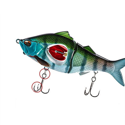 Fishing Lure Bait, Multi-Jointed Swimbait with Rotating Propeller Tail