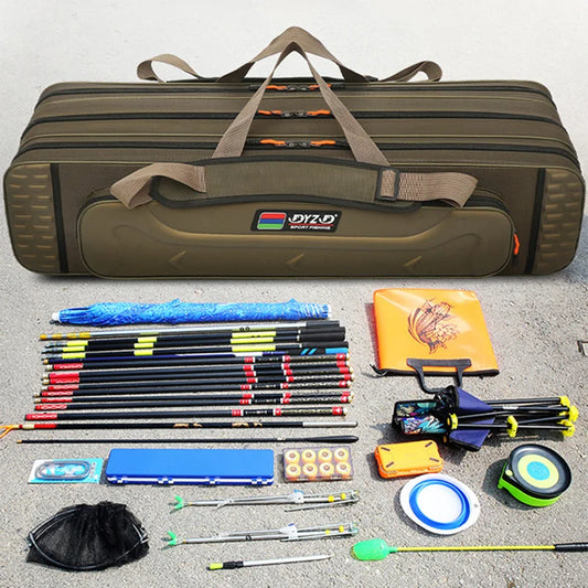 Non-Foldable Large Fishing Rod Bag, 2-4 Layers, 80-130cm
