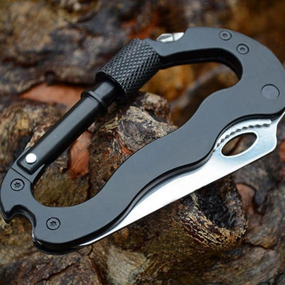 Survival Now™ Mountain Climb EDC Stainless Steel Mini Knife Carabiner Multitool