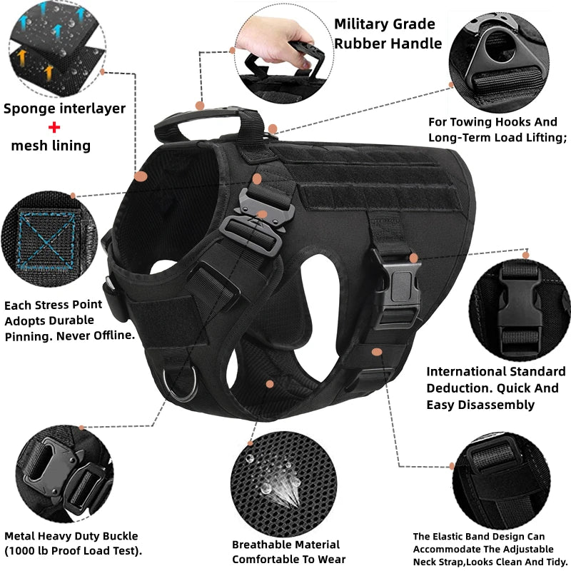 Survival Now™ K9 Tactical Military Vest & Leash Set