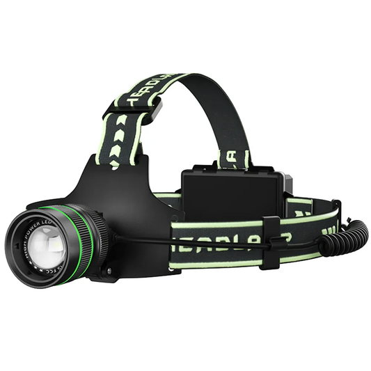 Powerful Long-Range LED Headlamp, 500M Beam, Rechargeable