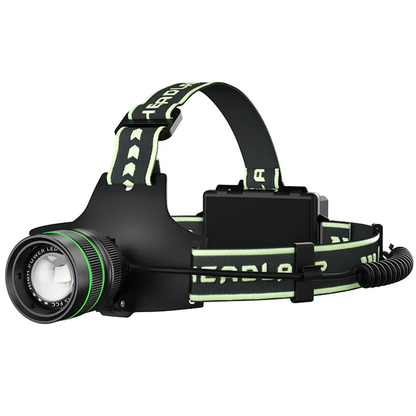 Powerful Long-Range LED Headlamp, 500M Beam, Rechargeable