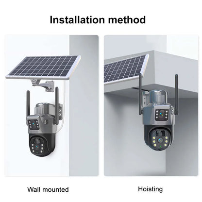 8MP 4K WiFi Solar Camera - Wireless Security with Dual Lens & Solar Power
