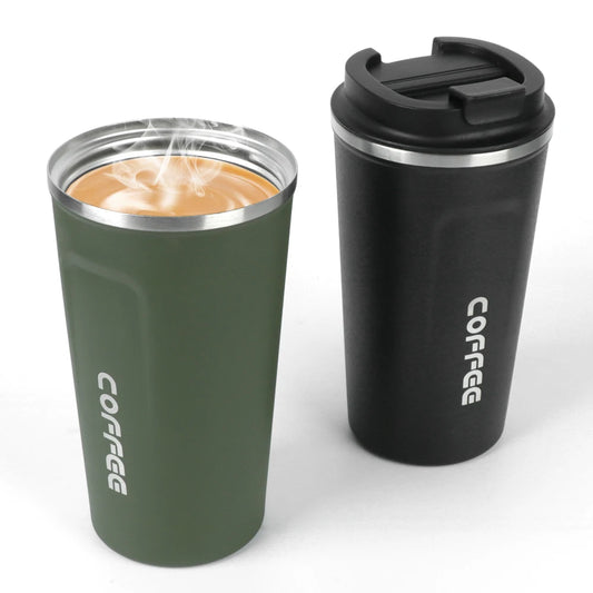 Leak-Proof Thermo Café Cup -  Double-Wall Stainless Steel for Tea, Water & Coffee