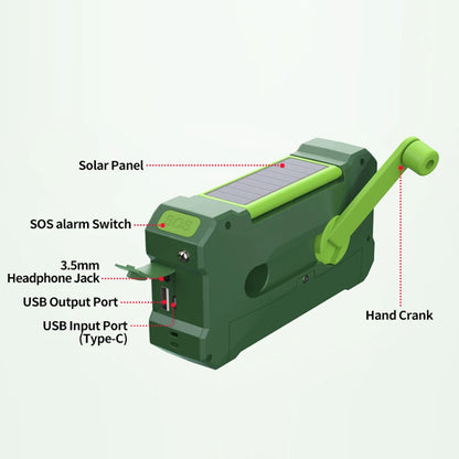 Multifunctional Radio - 10000mAh Power Bank with Solar Charging