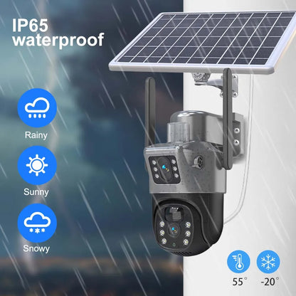 8MP 4K WiFi Solar Camera - Wireless Security with Dual Lens & Solar Power