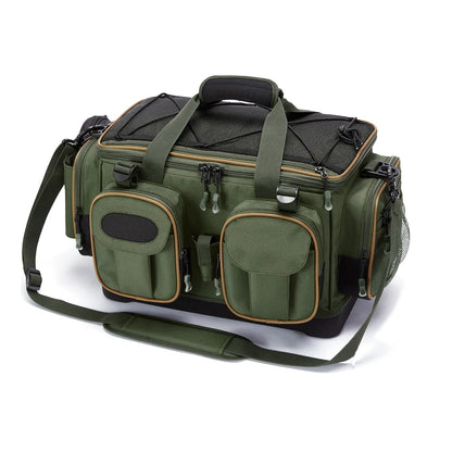 Fishing Tackle Shoulder Bag – Waterproof Base + Rain Cover