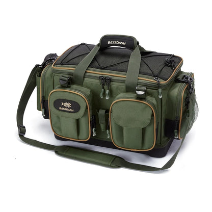 Fishing Tackle Shoulder Bag – Waterproof Base + Rain Cover