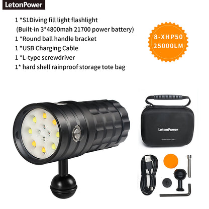 Survival Now™ Diving Flashlight 25000 Lumens
