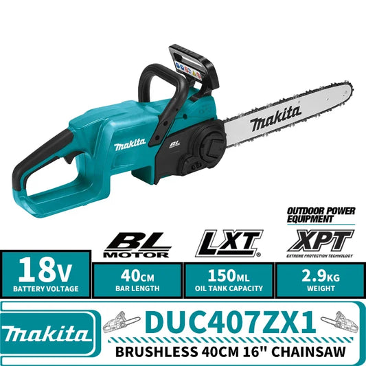 40cm (16") Cordless Brushless Chainsaw – Makita DUC407ZX1 Compatible