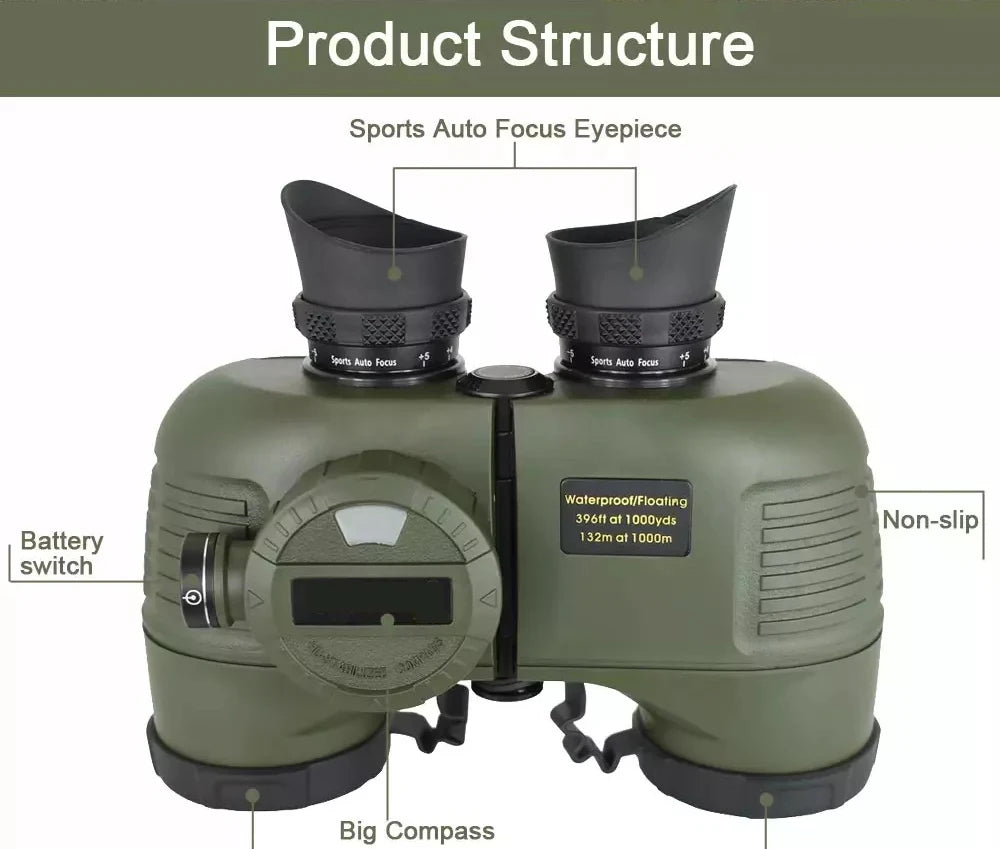 Survival Now™ Rangefinder Compass Binoculars