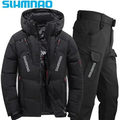 Survival Now™ Velvet Jacket & Tactical Pants Winter Outdoor Warm Fishing Suit