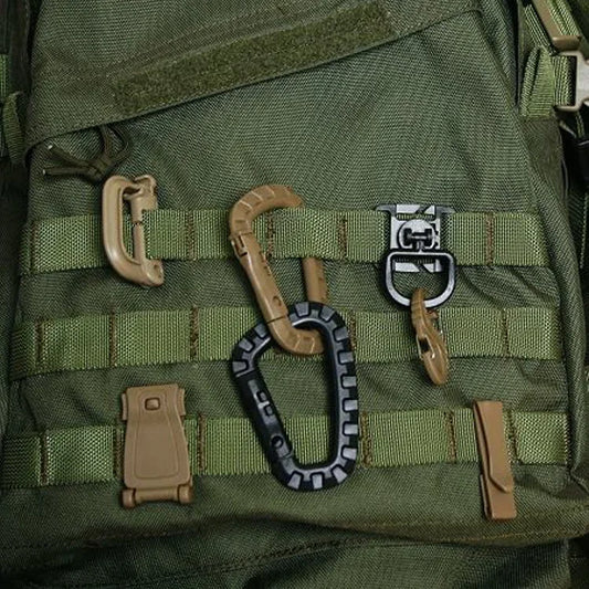Tactical D-Ring Grimlock Carabiner Clip, 4-Pack