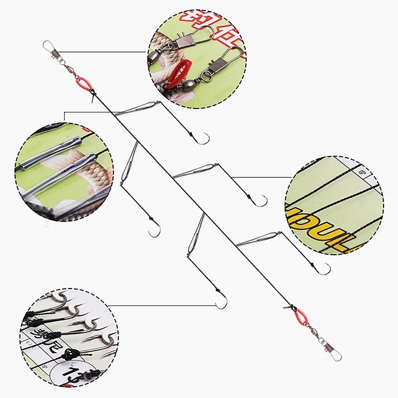High Carbon Steel Triple Fishing Hooks with Swive
