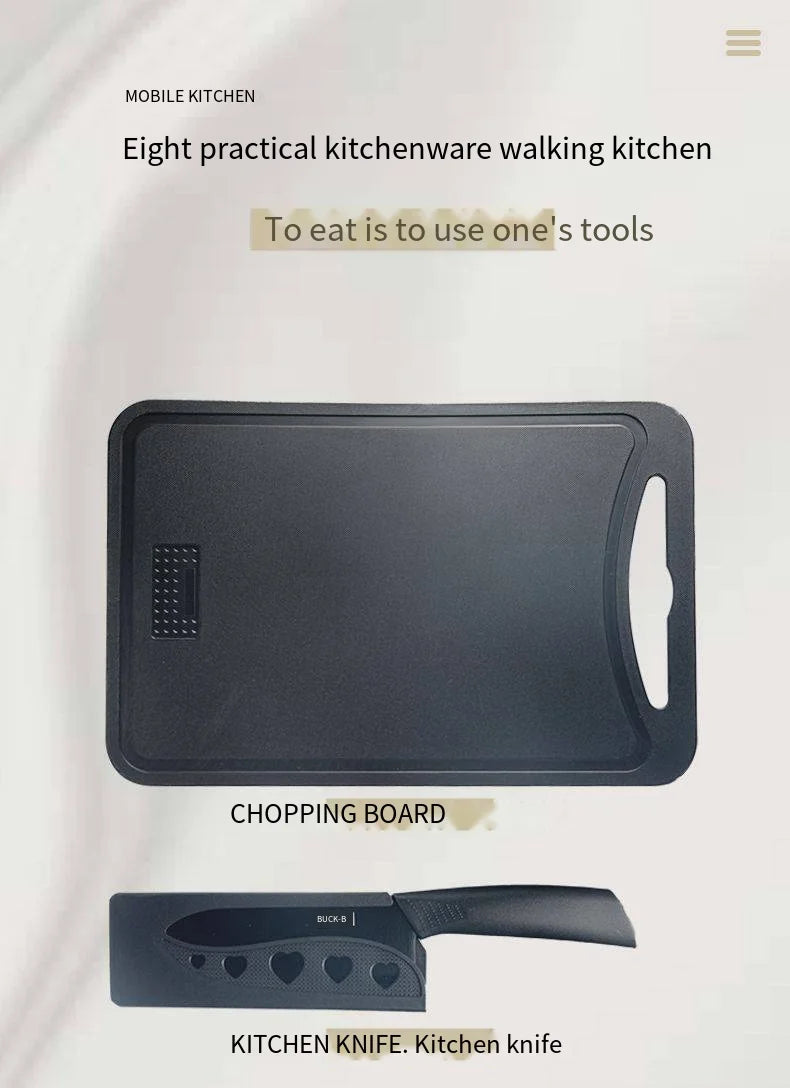 Survival Now™ 8pcs Camping Kitchen Cookware Set