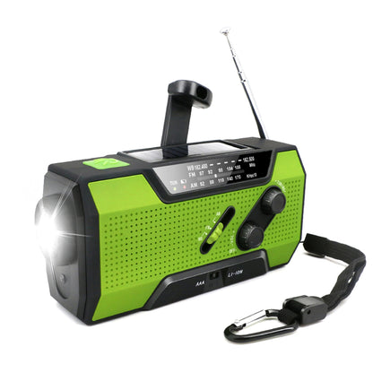 Emergency Weather Radio - Solar, USB, and Hand Crank Power with NOAA Access