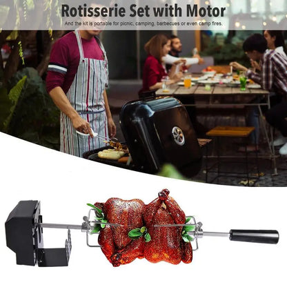 Survival Now™ Automatic BBQ Spit Rotisserie with Motor