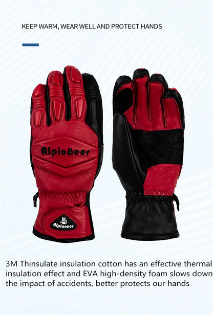 Survival Now™ Leather Ski & Snowboard Mittens