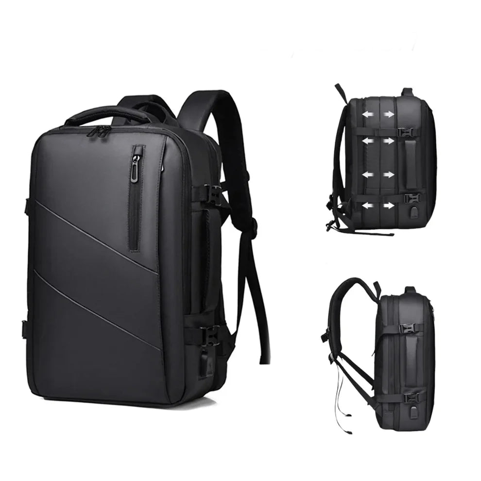 18-Inch Men’s Business Laptop Backpack with USB Charging & Waterproof Design