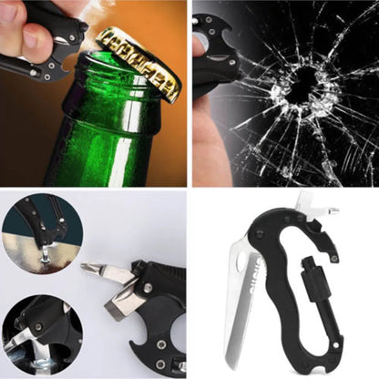 Survival Now™ Mountain Climb EDC Stainless Steel Mini Knife Carabiner Multitool