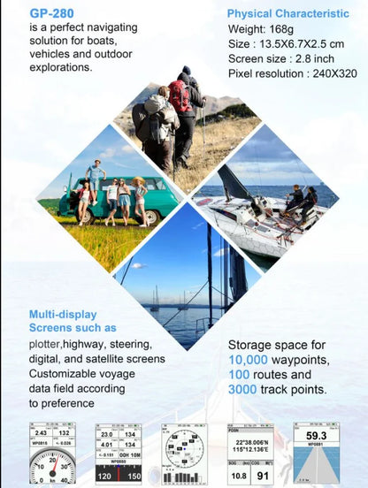 Survival Now™ GP-280 Handheld GPS Navigator/Marine GPS Locator