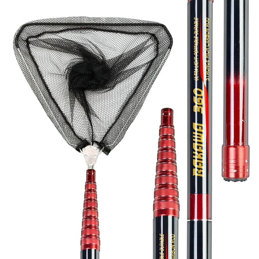 Telescoping Foldable Landing Net Pole – Carbon Fiber