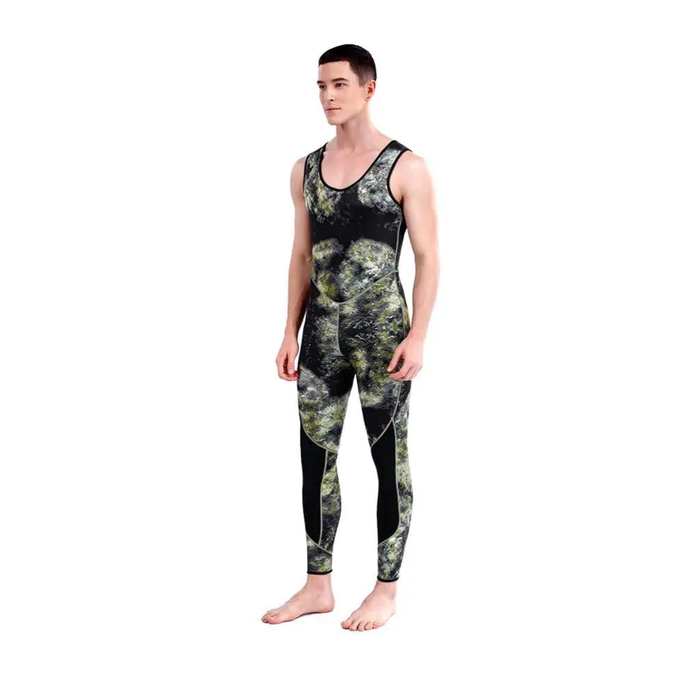 Camouflage 3mm Neoprene Wetsuit - Two-Piece for Diving