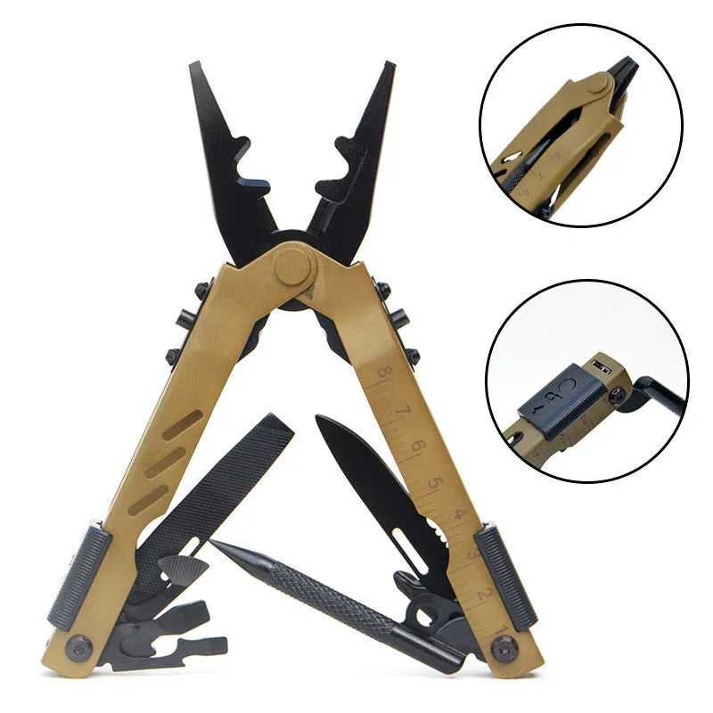 Survival Now™ Portable Folding Multi-Function EDC Pliers