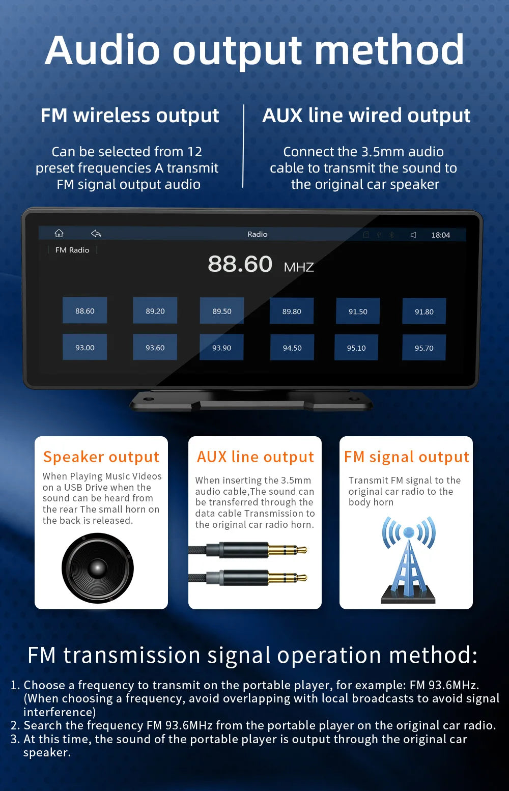 Survival Now™ 10.26-Inch Portable Wireless Car Play Screen
