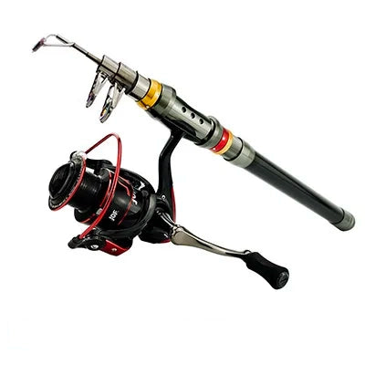 Graphite Fishing Rod and Spinning Reel Combo